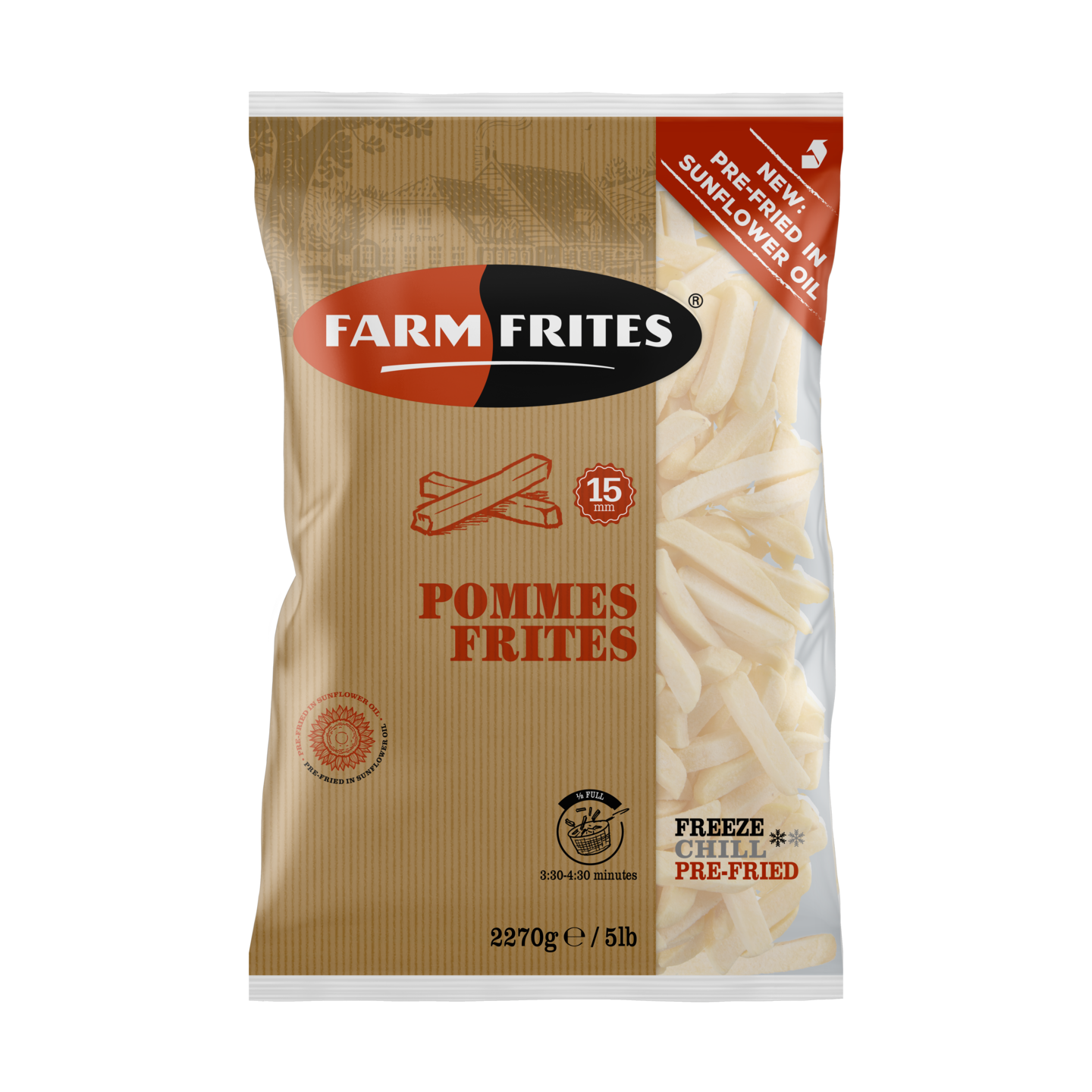 Farm Frites Ranskalaiset perunat 15mm 2500g pakaste