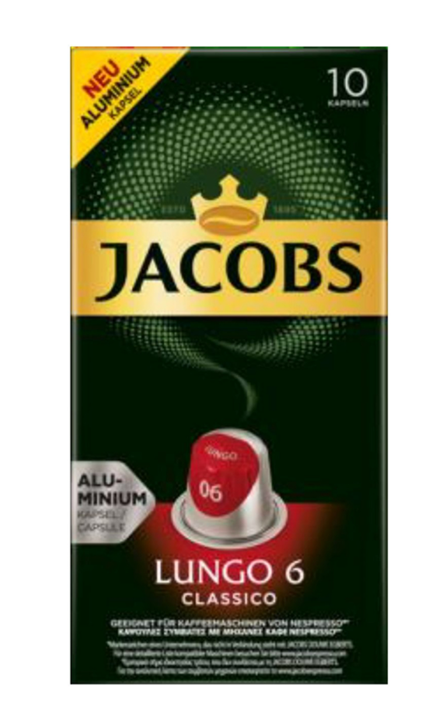 Jacobs Lungo 10 nespressokapselia UTZ
