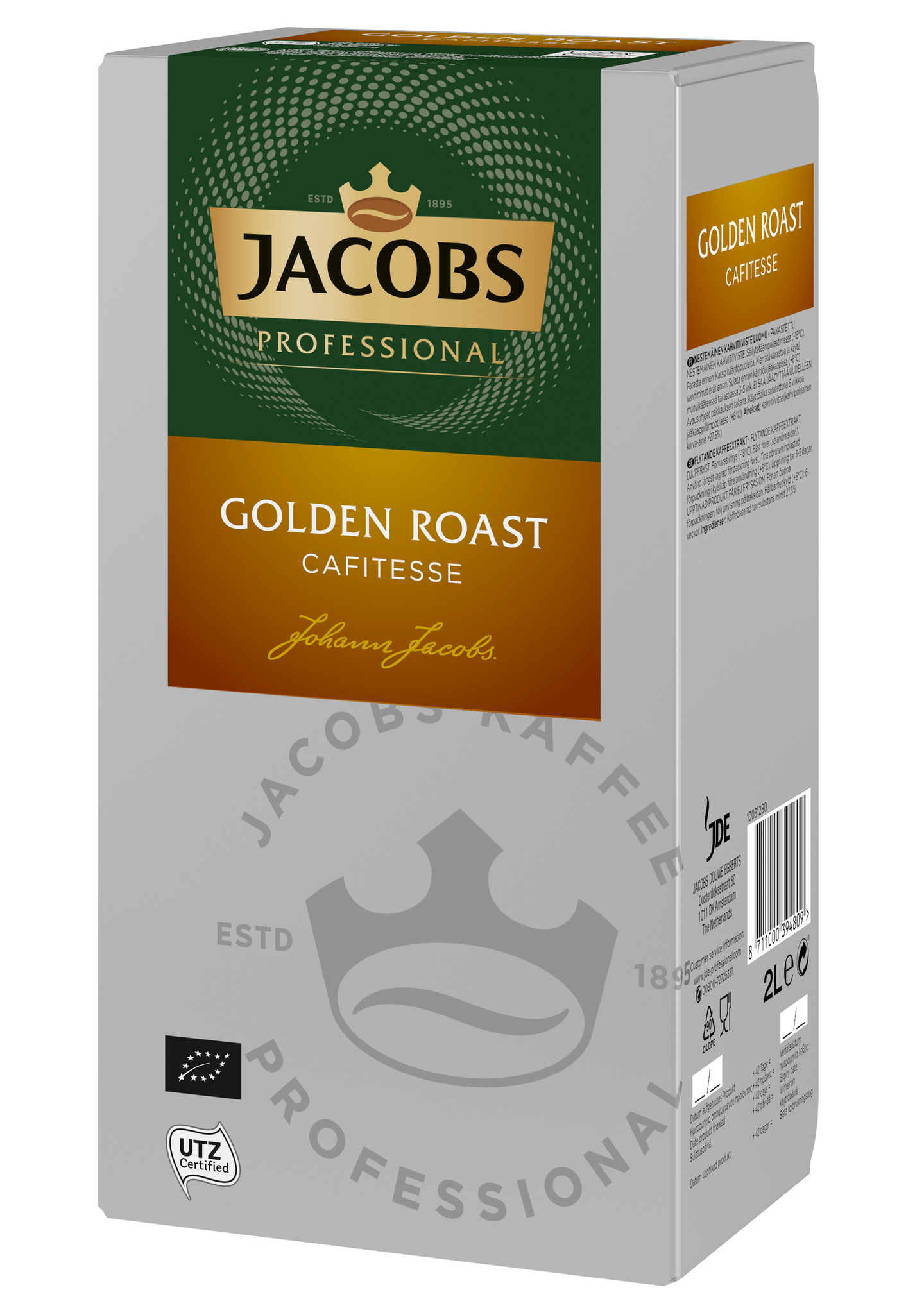 Jacobs Golden Roast kahvi 2x2l UTZ luomu pakaste
