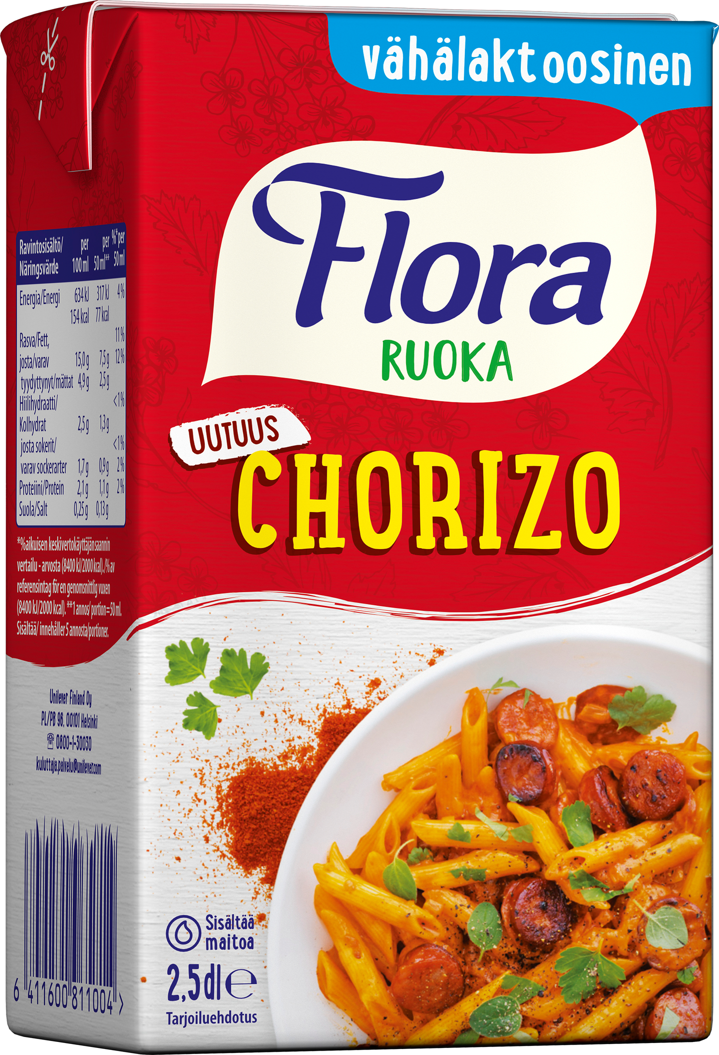 Flora Ruoka vähälaktoosinen chorizo 250ml | K-Ruoka Verkkokauppa