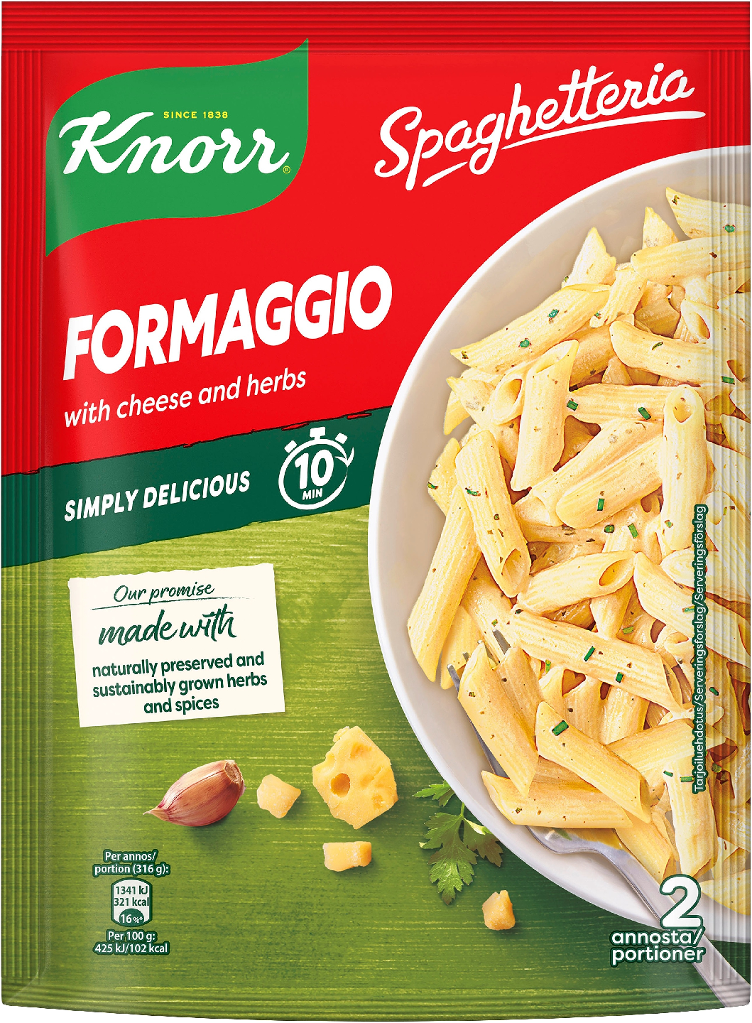 Knorr Spaghetteria Formaggio pasta ateria-ainekset 157 g | K-Ruoka  Verkkokauppa