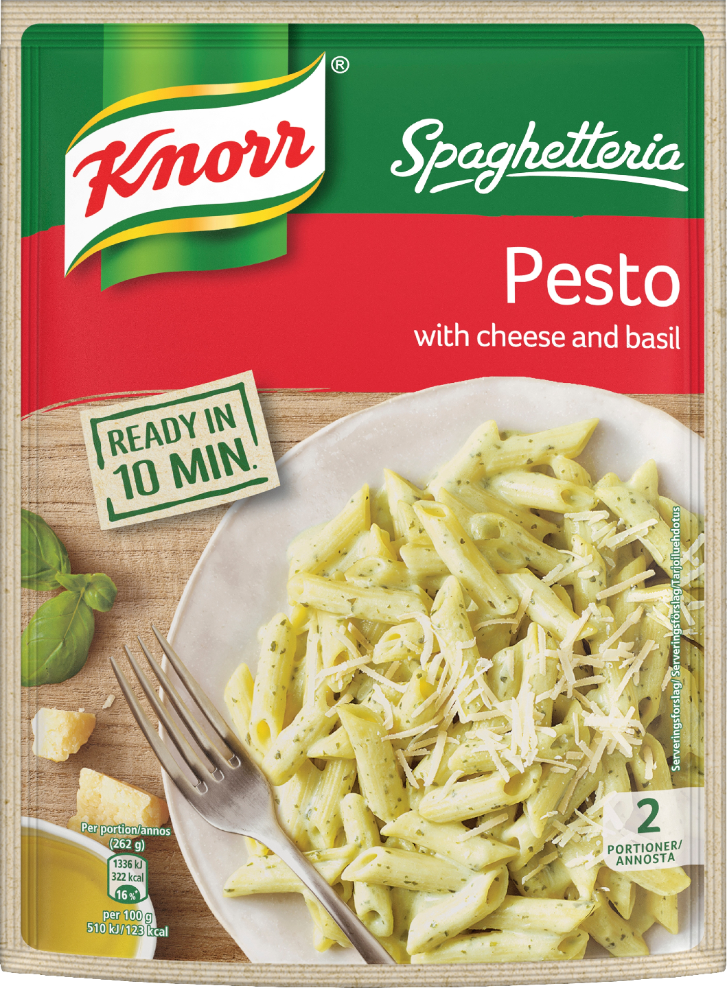 Knorr Spaghetteria Pesto pasta ateria-ainekset 155 g | K-Ruoka Verkkokauppa