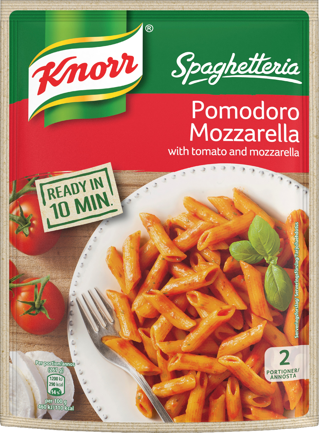 Knorr Spaghetteria Pomodoro Mozzarella pasta ateria-ainekset 163 g |  K-Ruoka Verkkokauppa