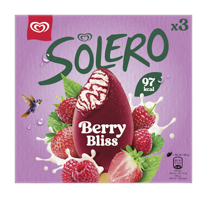 Solero  Berry Bliss Jäätelö Monipakkaus  270 ML 3kpl