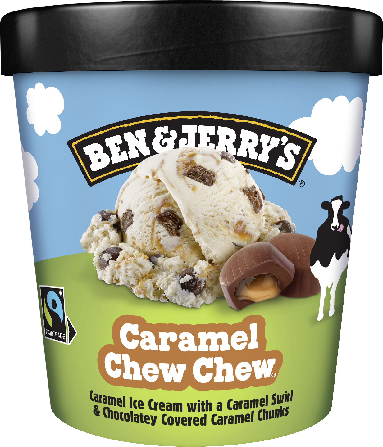 Ben & Jerry's jäätelöpakkaus Caramel Chew Chew 465ml/424g