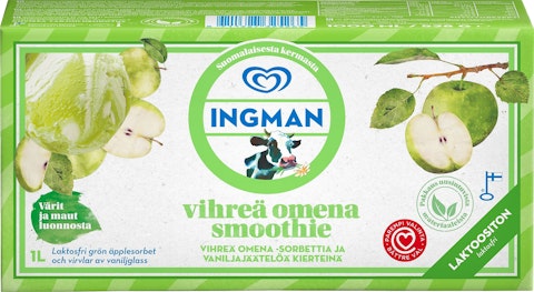 Ingman 1l vihreä omena smoothie laktoositon | K-Ruoka Verkkokauppa