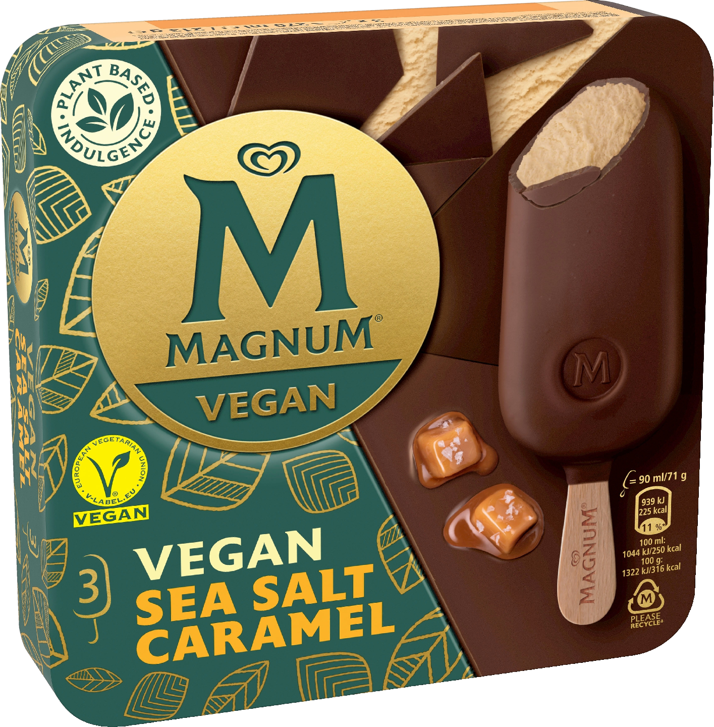 Magnum monipakkaus Vegan 3x90ml Sea Salt Caramel 213g