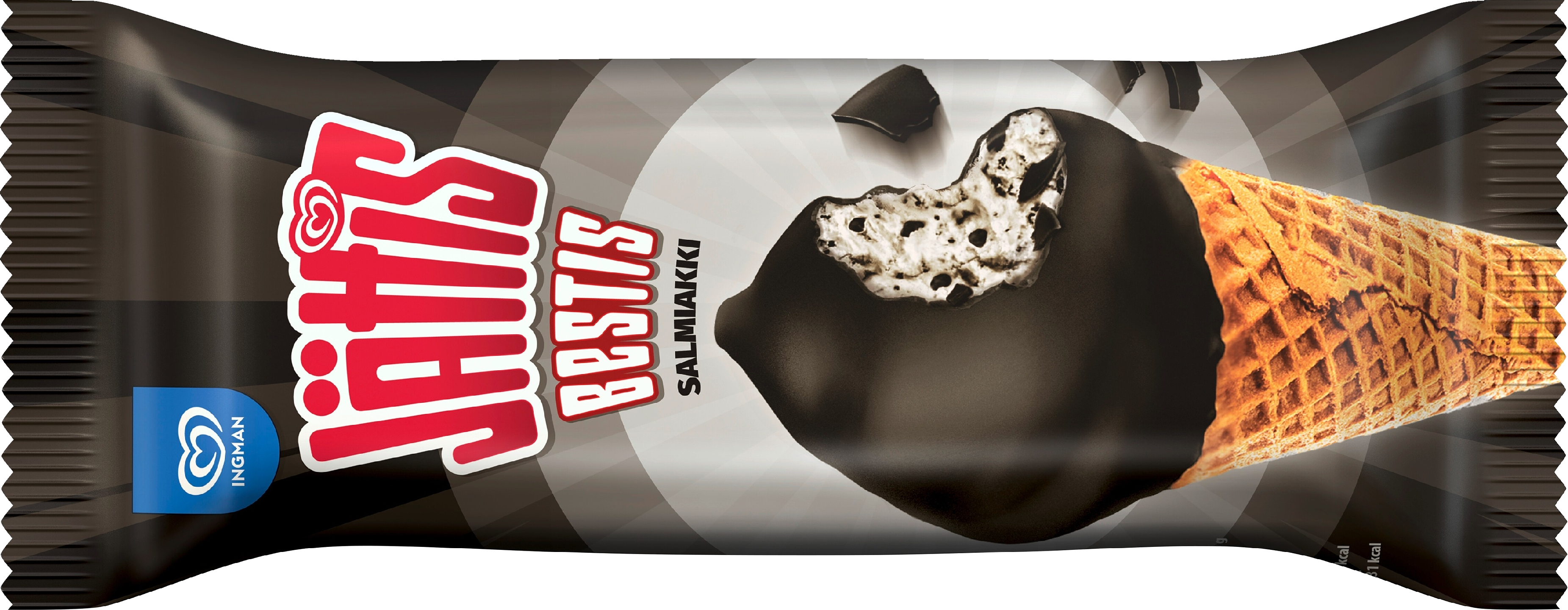 Jättis jäätelötuutti 88g Bestis salmiakki