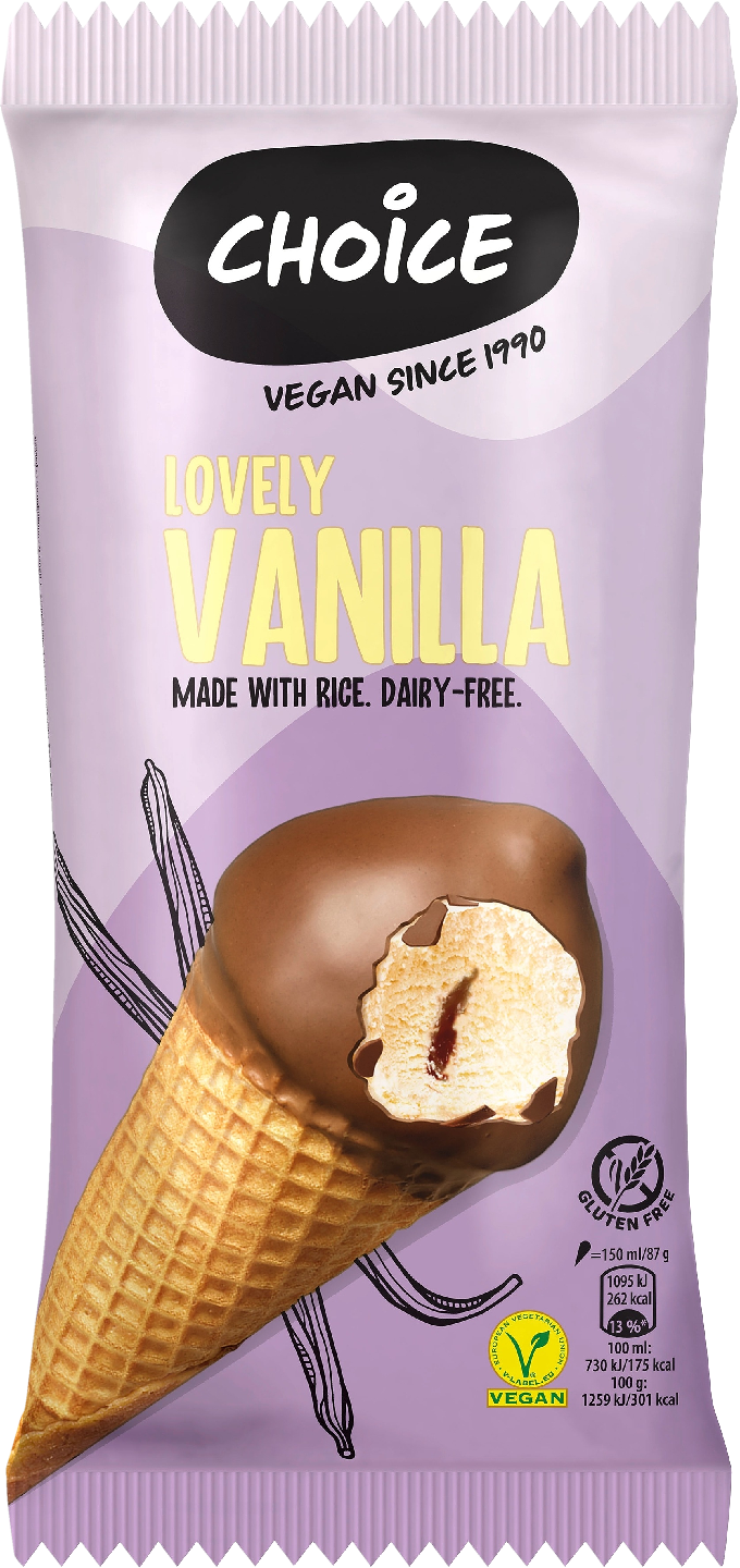 Choice jäätelötuutti Lovely Vanilla 150ml/87g
