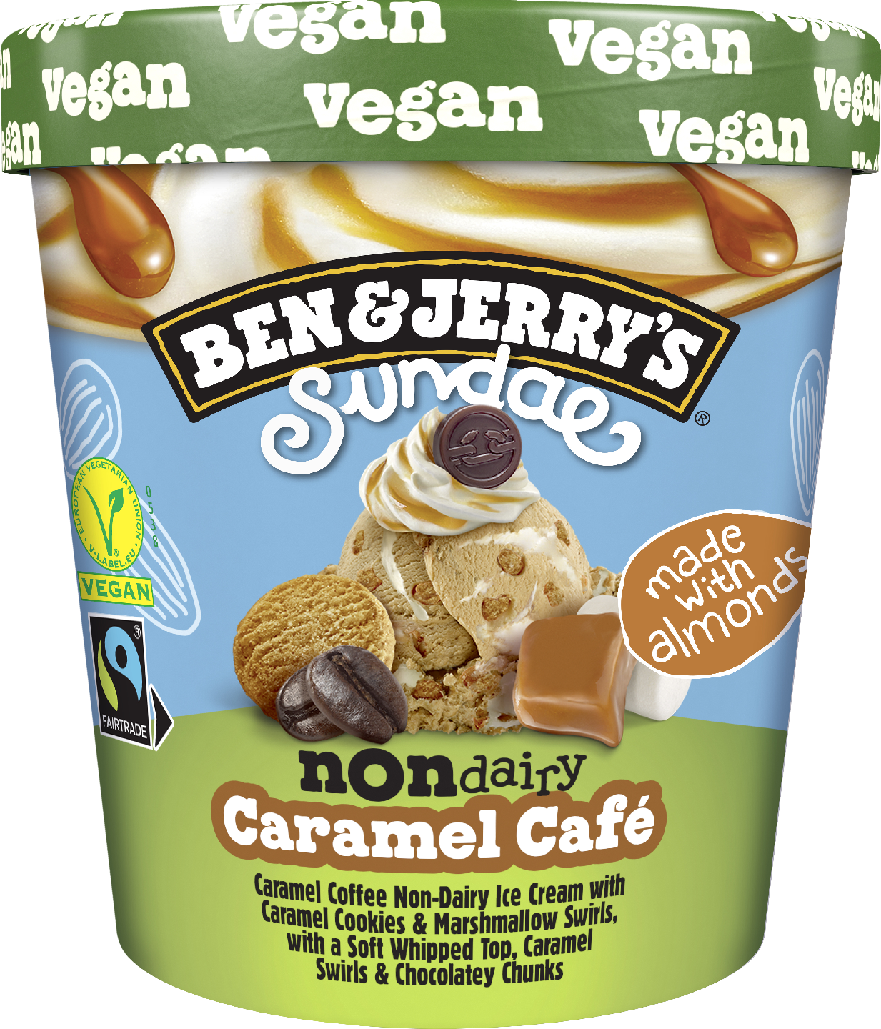Ben & Jerry's jäätelö 427ml Sundae Non-Dairy Vegan Caramel Café