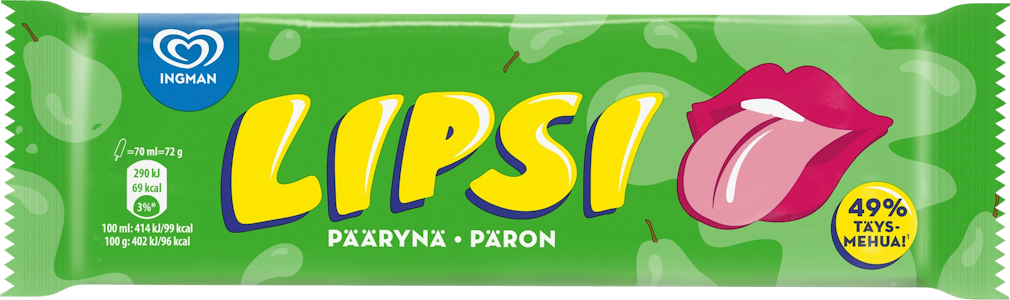 Lipsi limonadijäätelö 72g päärynä pa