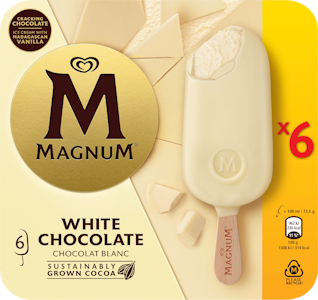 Magnum White Chocolate Jäätelö Monipakkaus 600ml/441g 6kpl