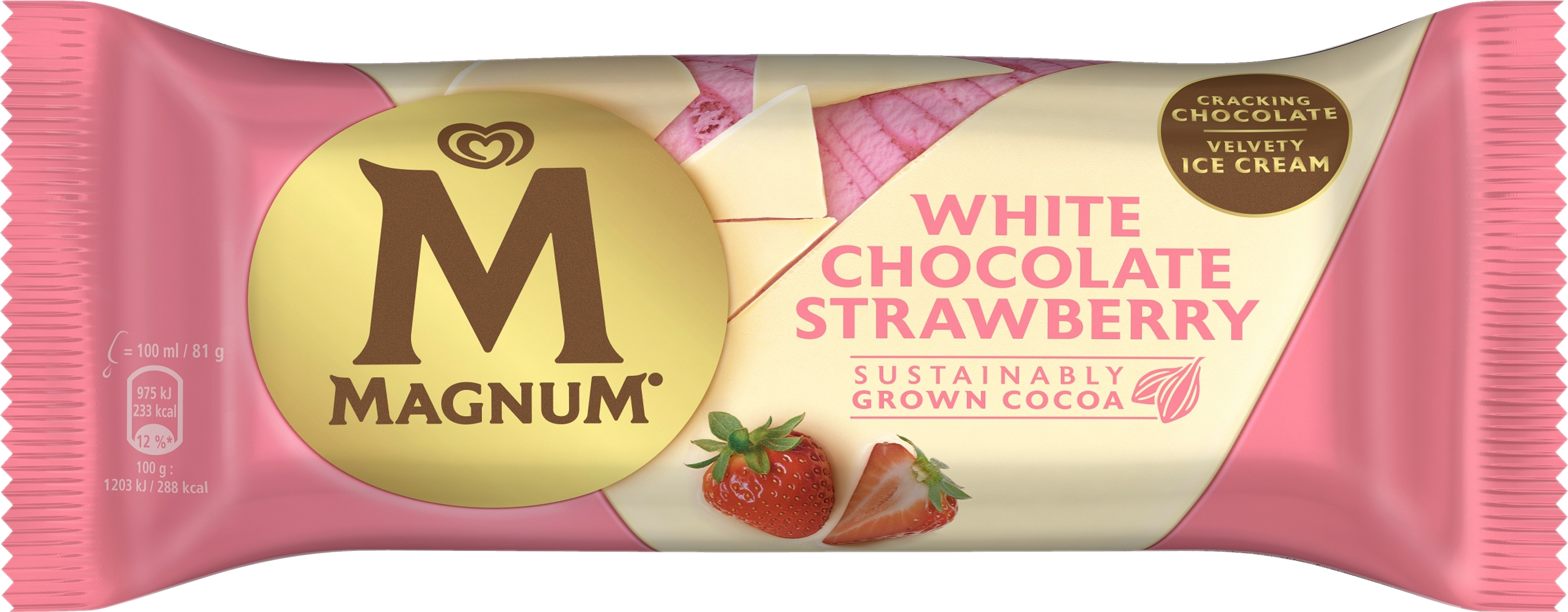 Magnum White Chocolate Strawberry Jäätelö 100ml/90g