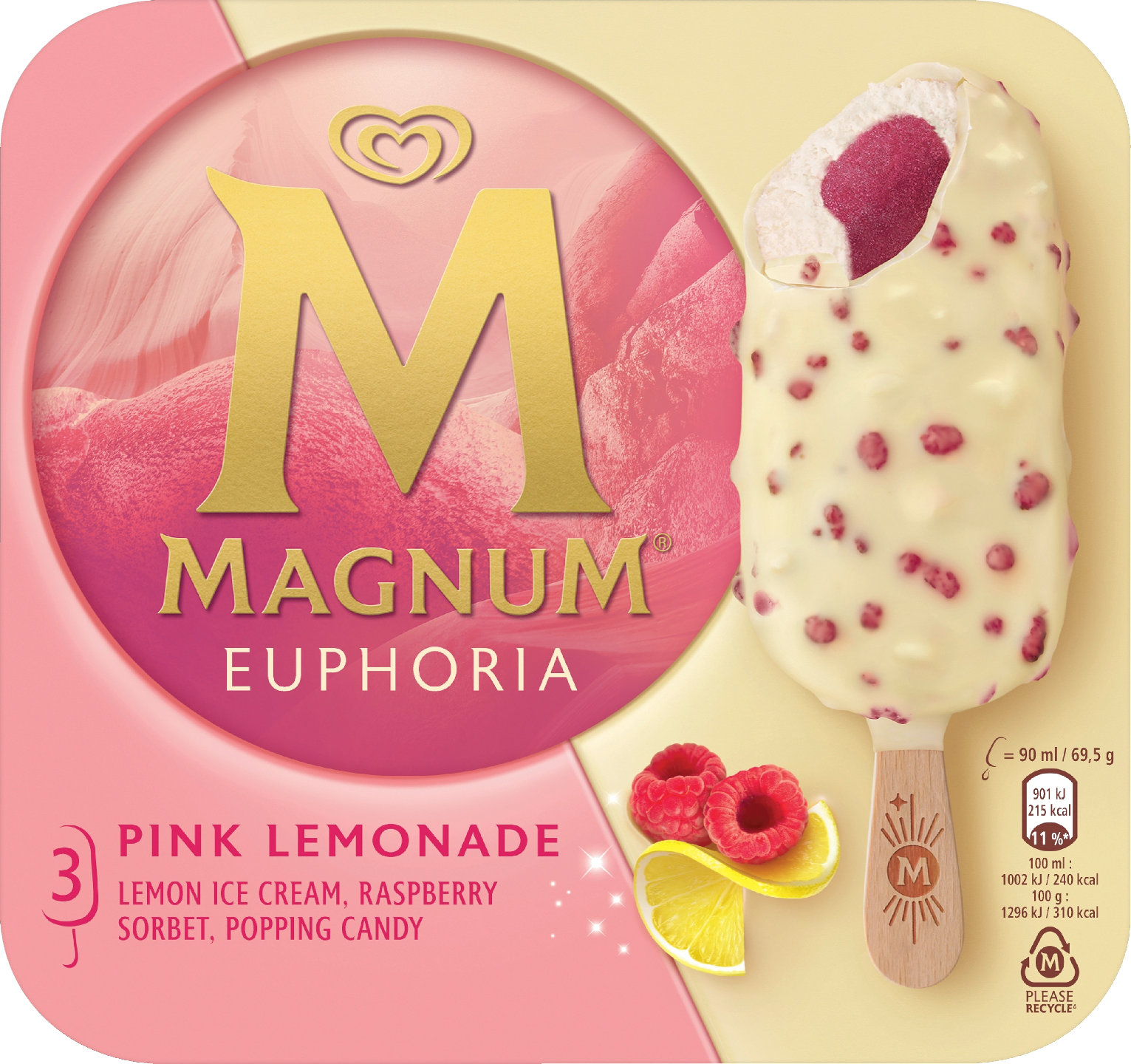 Magnum Euphoria Jäätelö Monipakkaus 270 ml/208 g 3 kpl