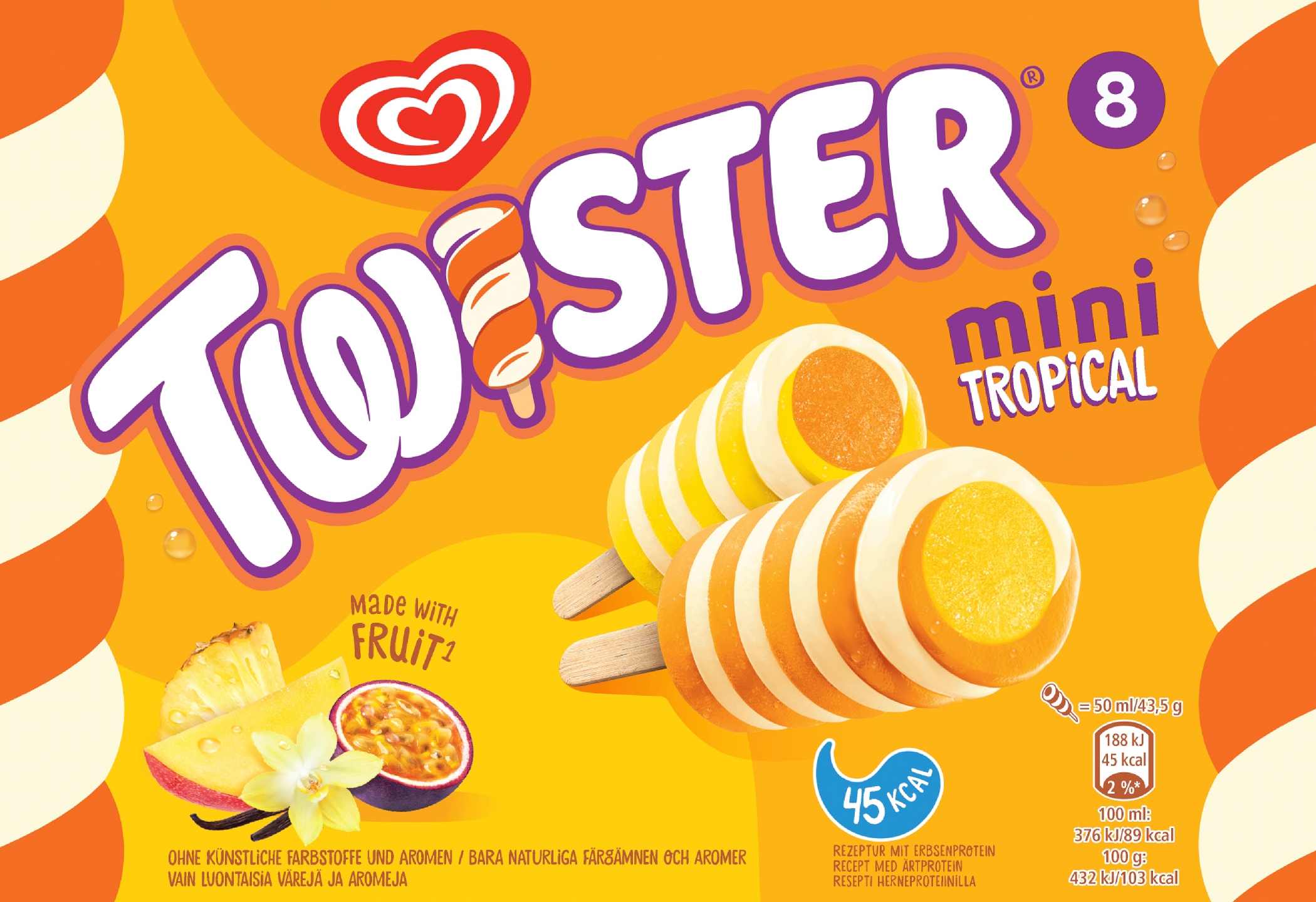 Twister Tropical Jäätelö Monipakkaus 8kpl 400 ml/348g