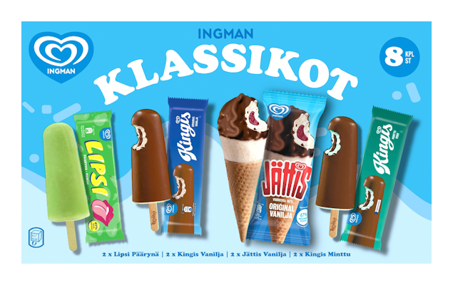 Ingman Jäätelö Klassikot mpk 8 kpl 546g