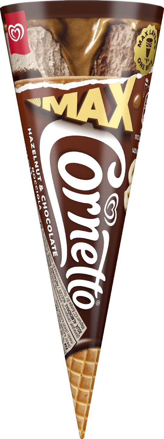 Cornetto Max suklaa-hasselpähkinä jäätelötuutti 115ml/82g