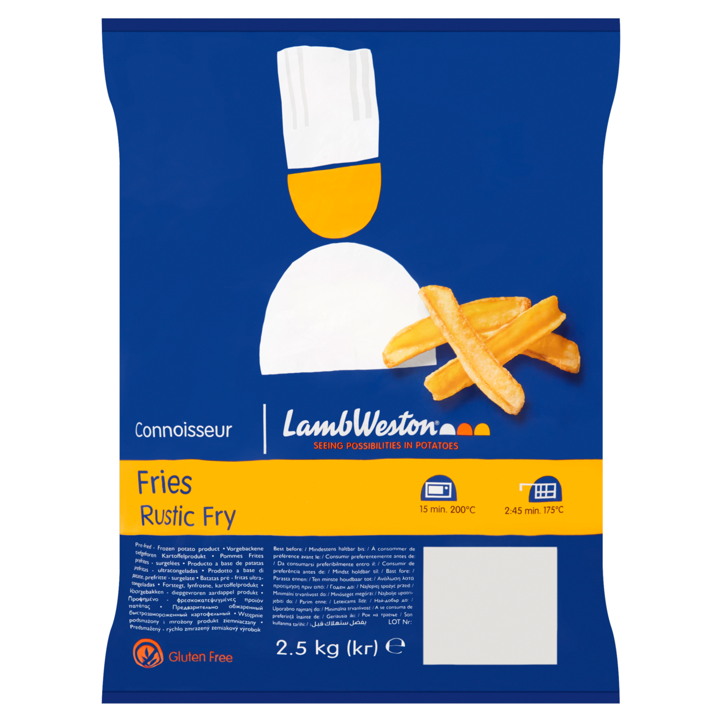 Lamb Weston Connoisseur Fries - Rustic Skin on - kuorellinen ranskanperuna 2,5kg pakaste