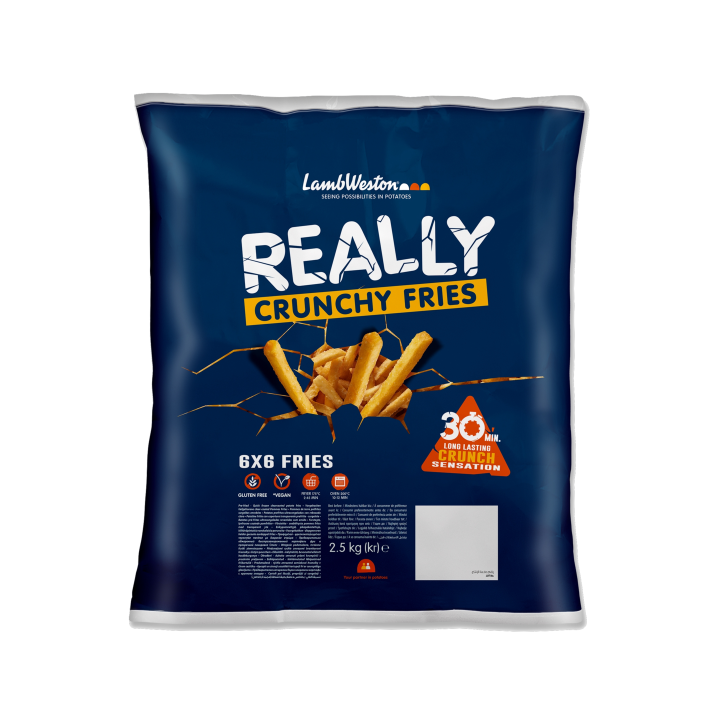 Lamb Weston Really Crunchy Fries 6x6mm 2,5kg pakaste