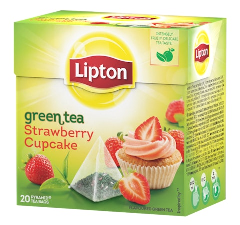 Lipton Pyramid tee 20ps green tea strawberry cupcake RFA
