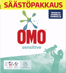 Omo pyykinpesujauhe 3,72kg Sensitive