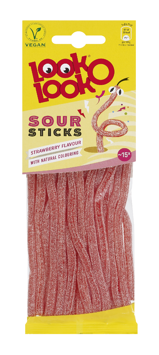 Look-O-Look Sour sticks 90g viinikumimakeinen