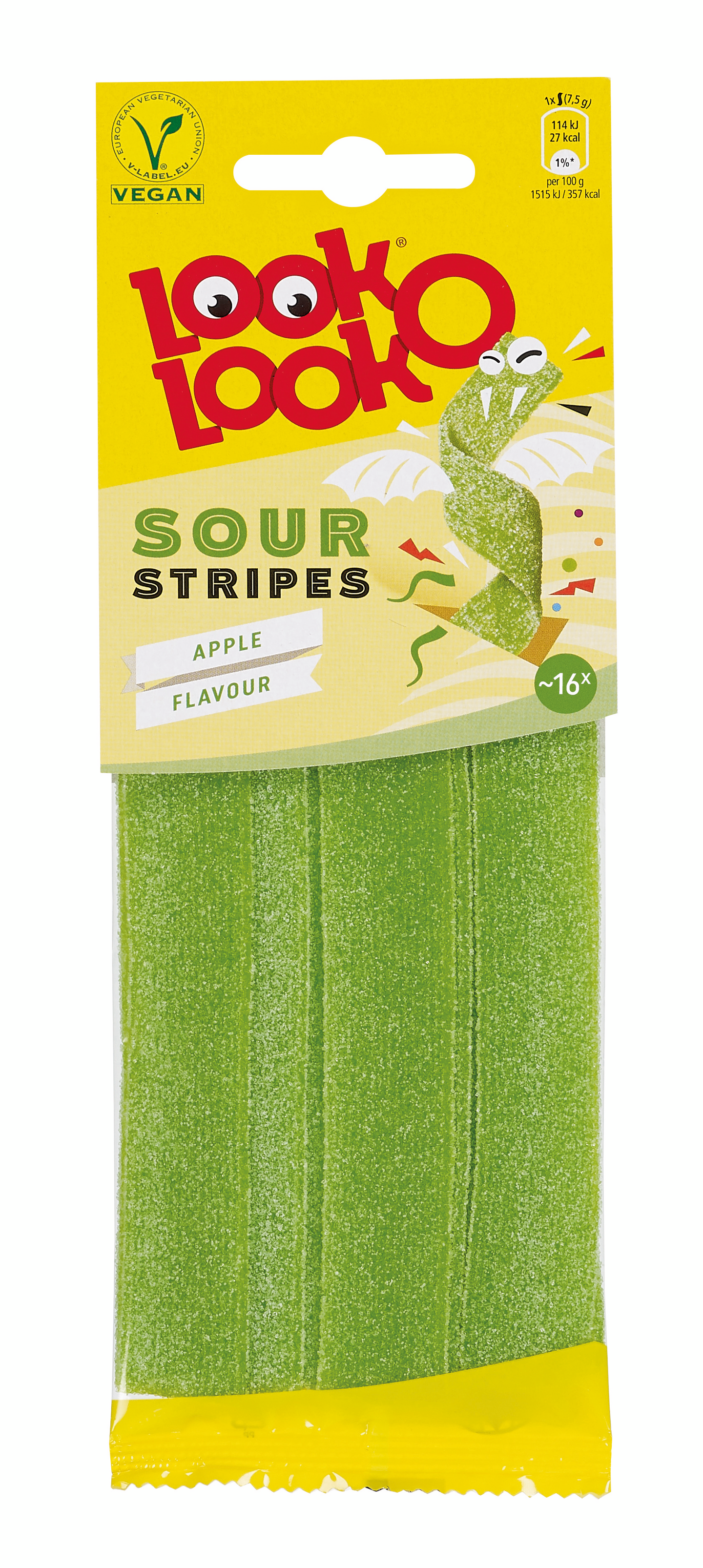 Look-O-Look Sour Apple Stripes viinikumimakeinen 90g