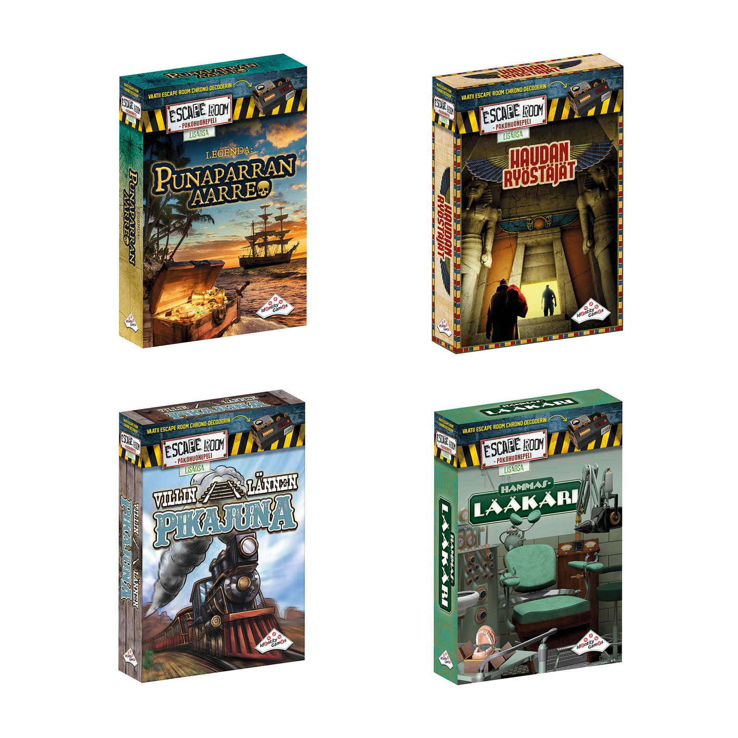 Escape Room -pakohuonepelin lisäosalajitelma