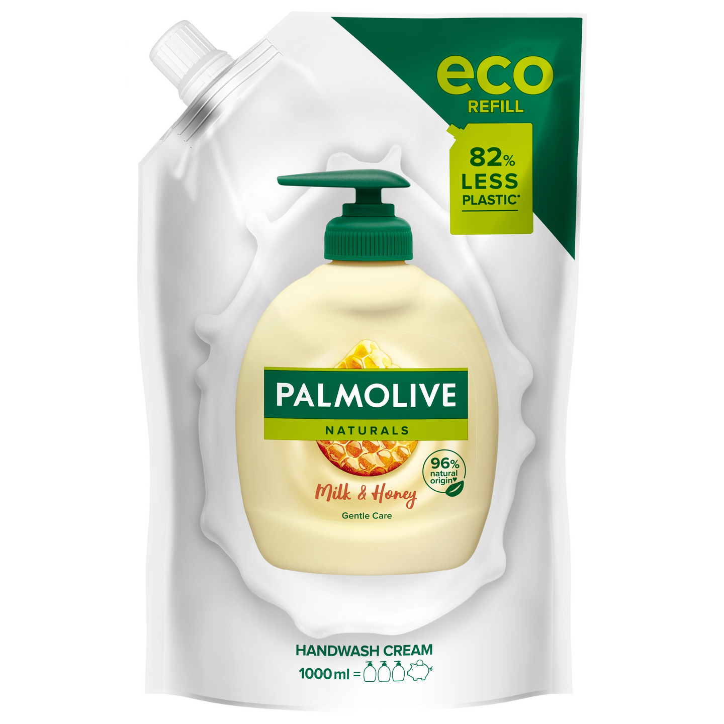 Palmolive Naturals Milk & Honey nestesaippua täyttöpussi 1000ml