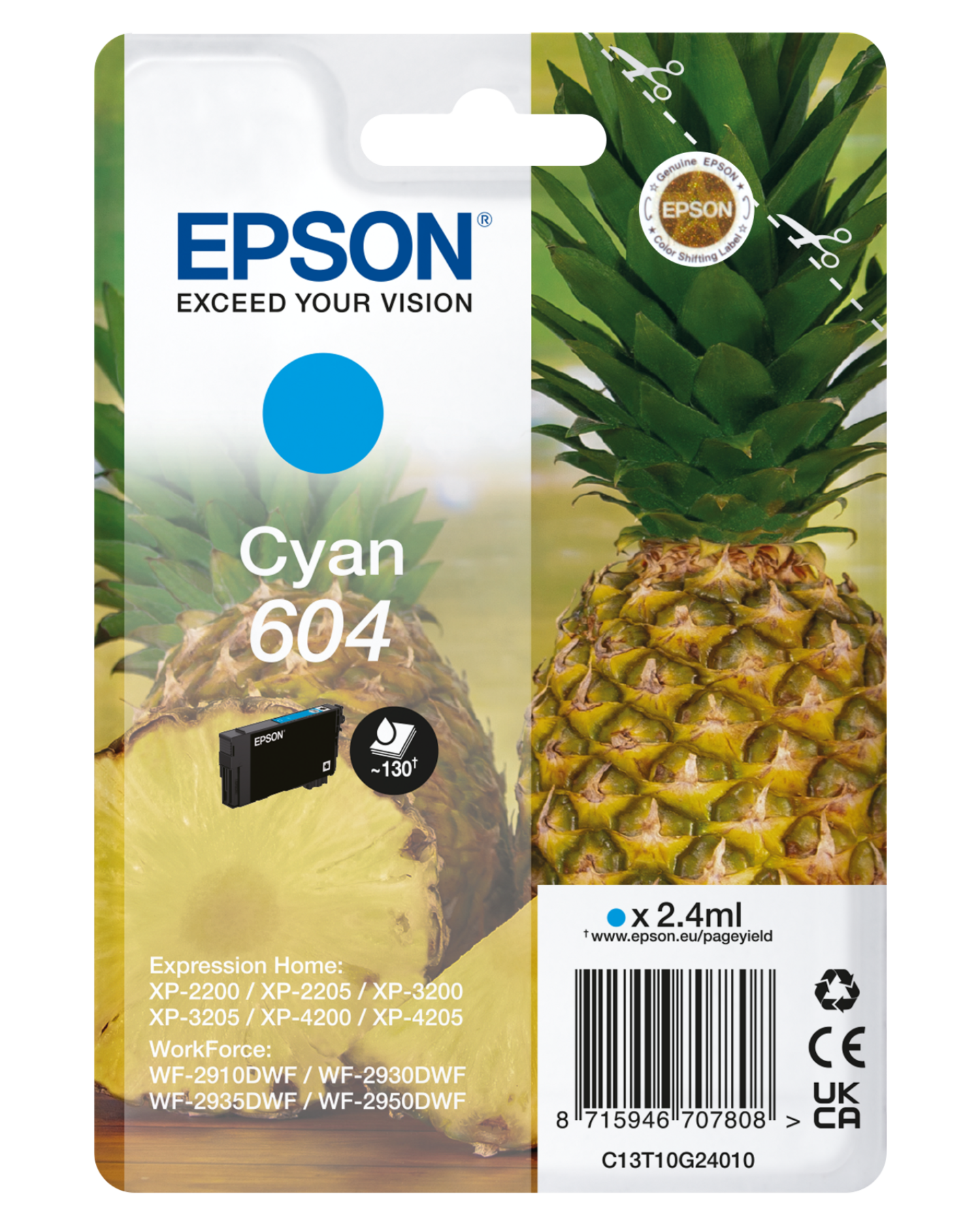 Epson 604 -mustekasetti, syaani
