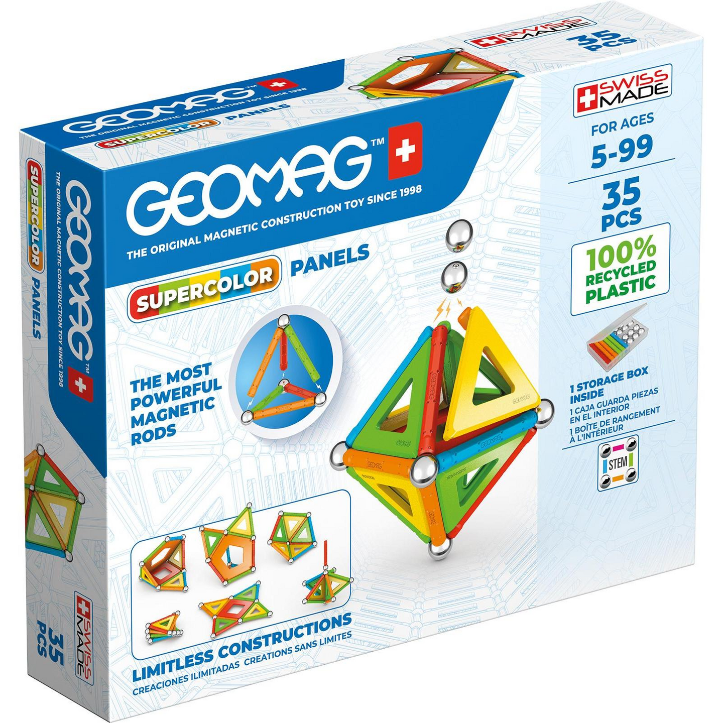 Geomag Supercolor Panels magneettinen rakennussarja 35 osaa