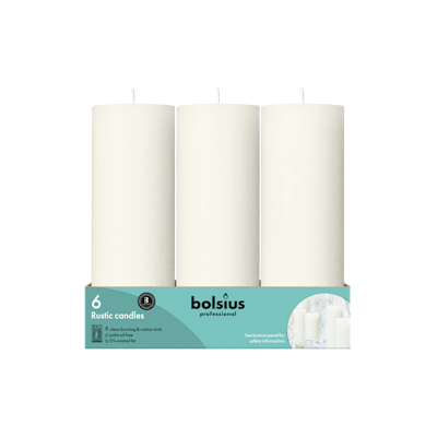 Bolsius Professional rustiikkikynttilä helmenvalkoinen 19cm 85h 6kpl