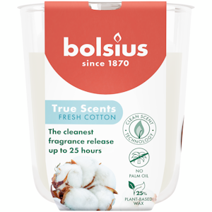 Bolsius True Scents – tuoksukynttilä lasissa – Fresh Cotton – pieni