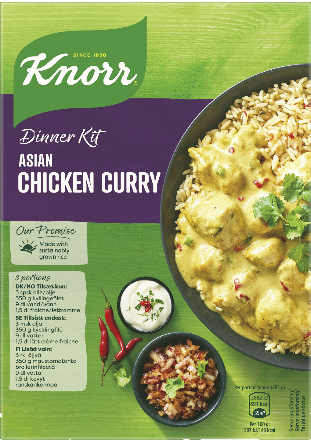 Knorr ateria-aines 321g Asian chicken curry