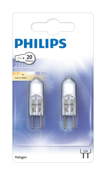 Philips halogeenikapseli G4 14W 255lm 2kpl