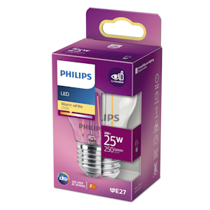 Philips LED mainoslamppu 2W E27 250lm 2700K