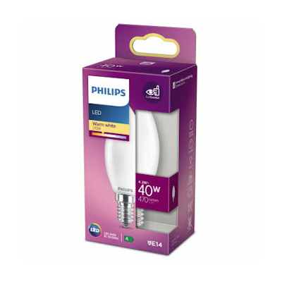 Philips LED kynttilä E14 470lm matta 27K
