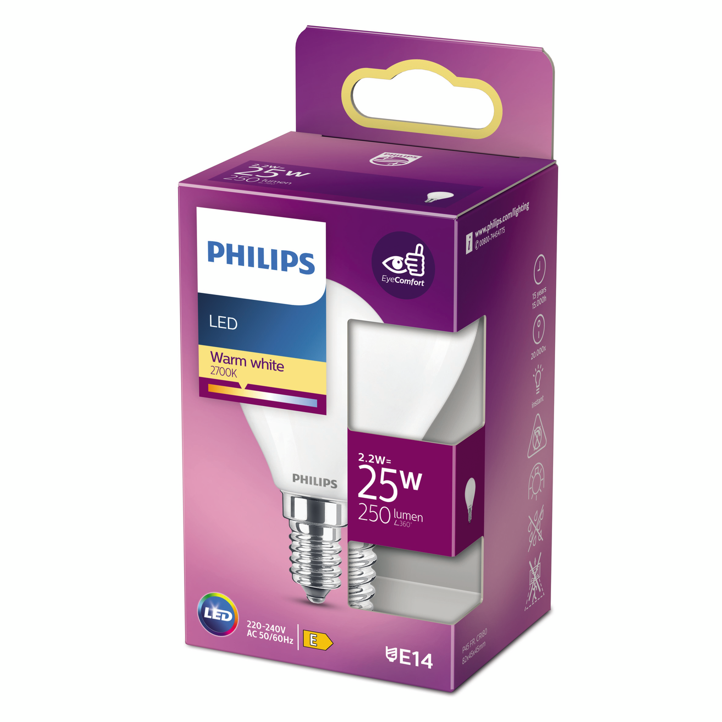 Philips LED mainos E14 250lm matta 2700K