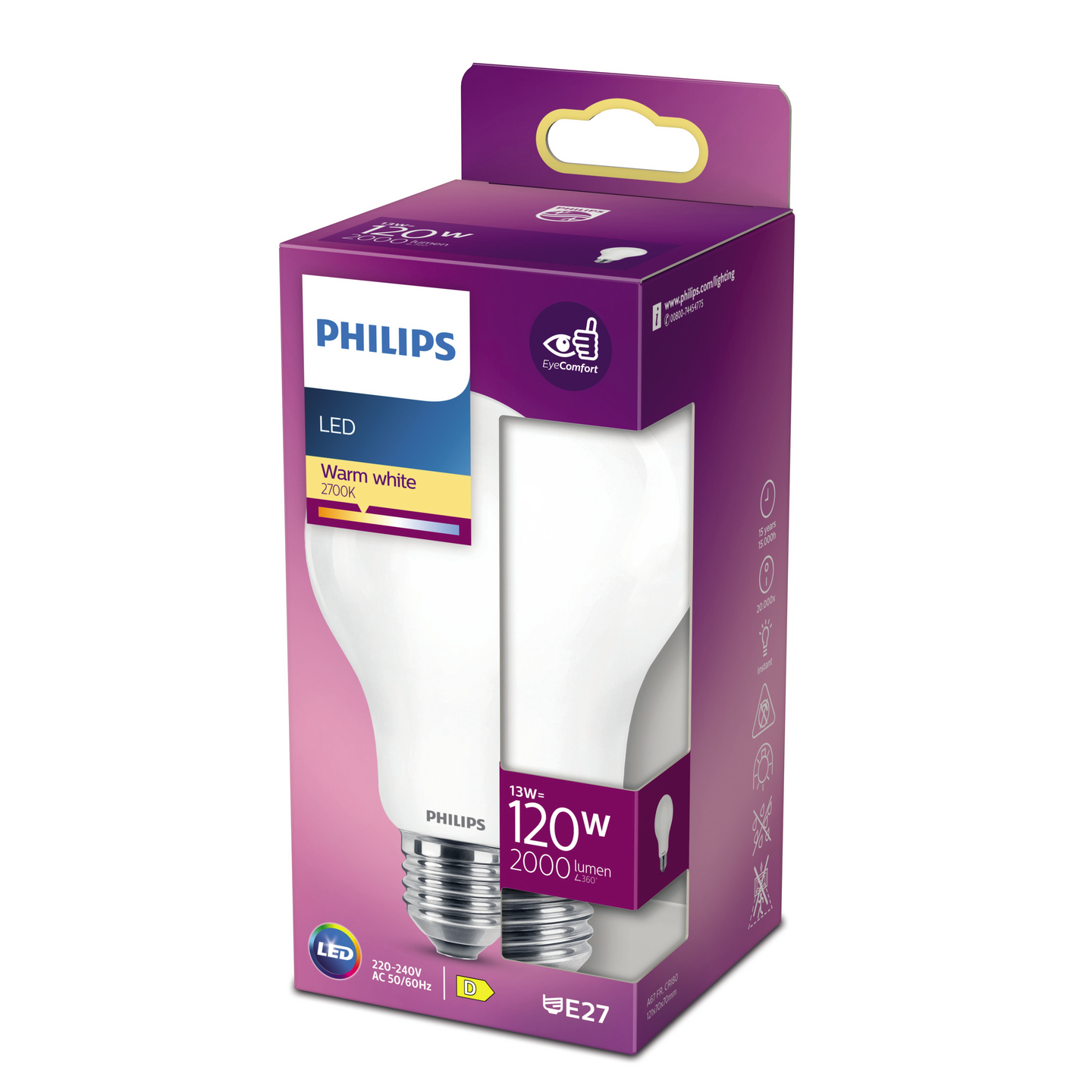 Philips LED vakio E27 2000lm matta 2700K