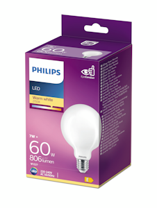 Philips LED pallolamppu 7W E27 806lm 2700K