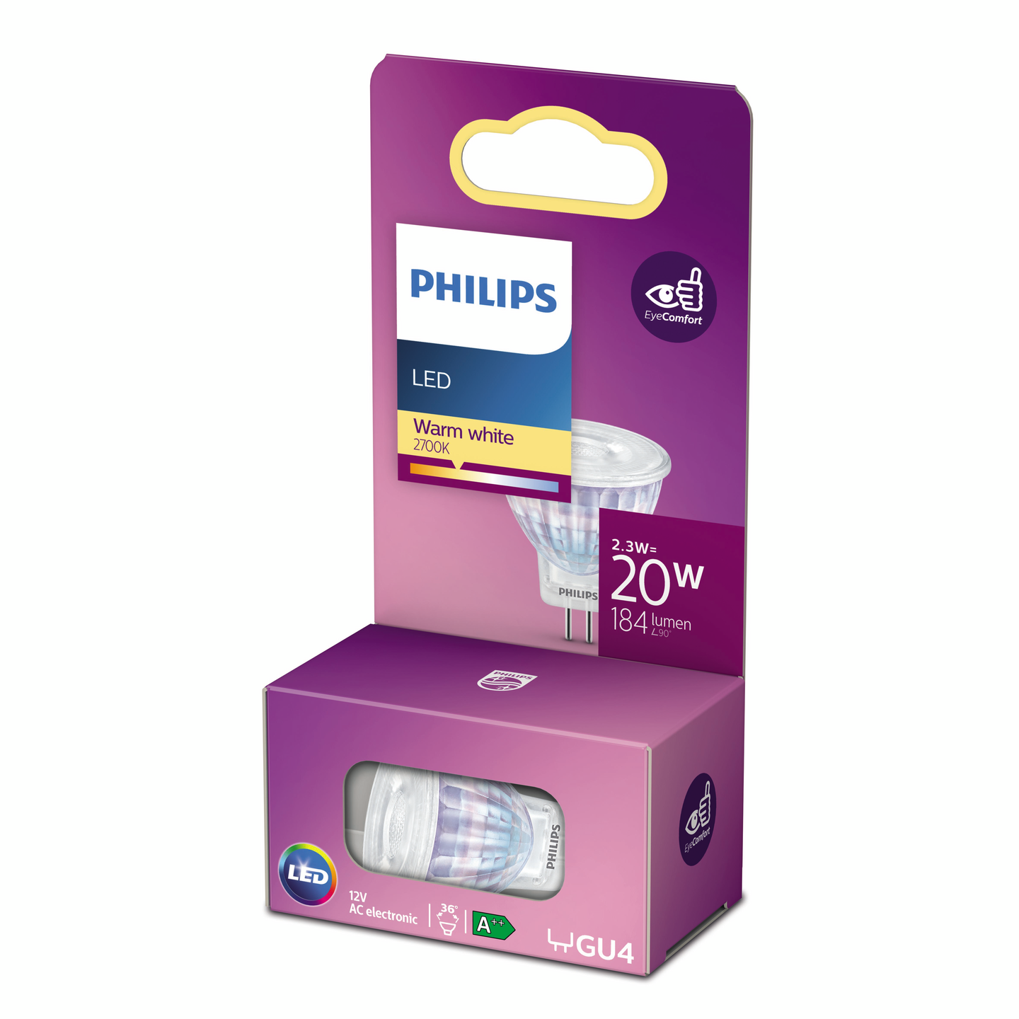 Philips LED spotti GU4 184lm 2700K