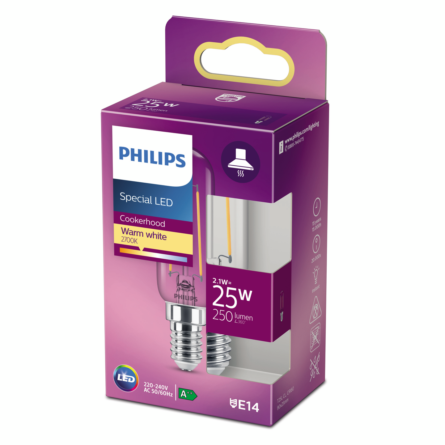 Philips LED kodinkonel. T25 E14 250lm