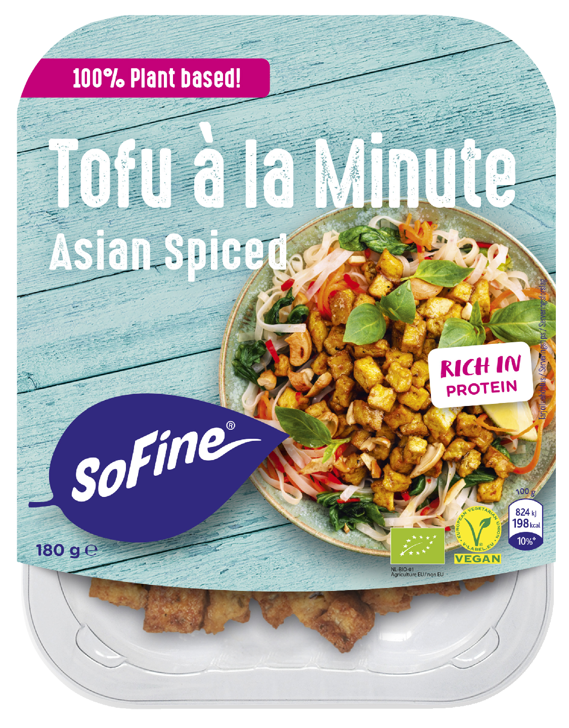 SoFine 180g Marinoidut Asian maustetut Luomu Tofupalat