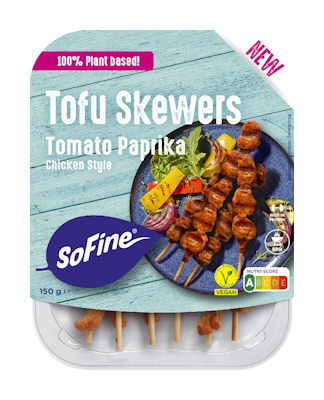 SoFine Tofu Skewers chicken style tomaatti-paprika vegaaninen 150 g