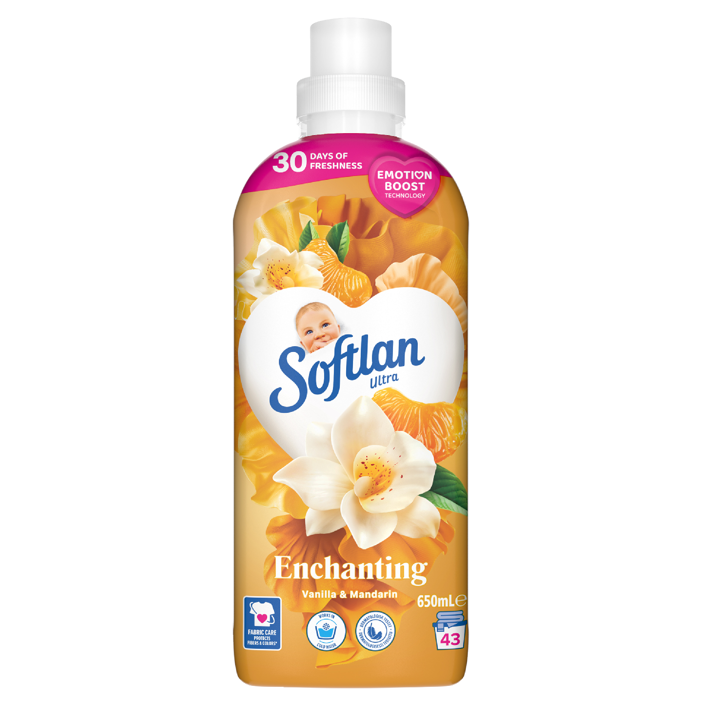 Softlan huuhteluaine 650ml Vanilla & Mandarin