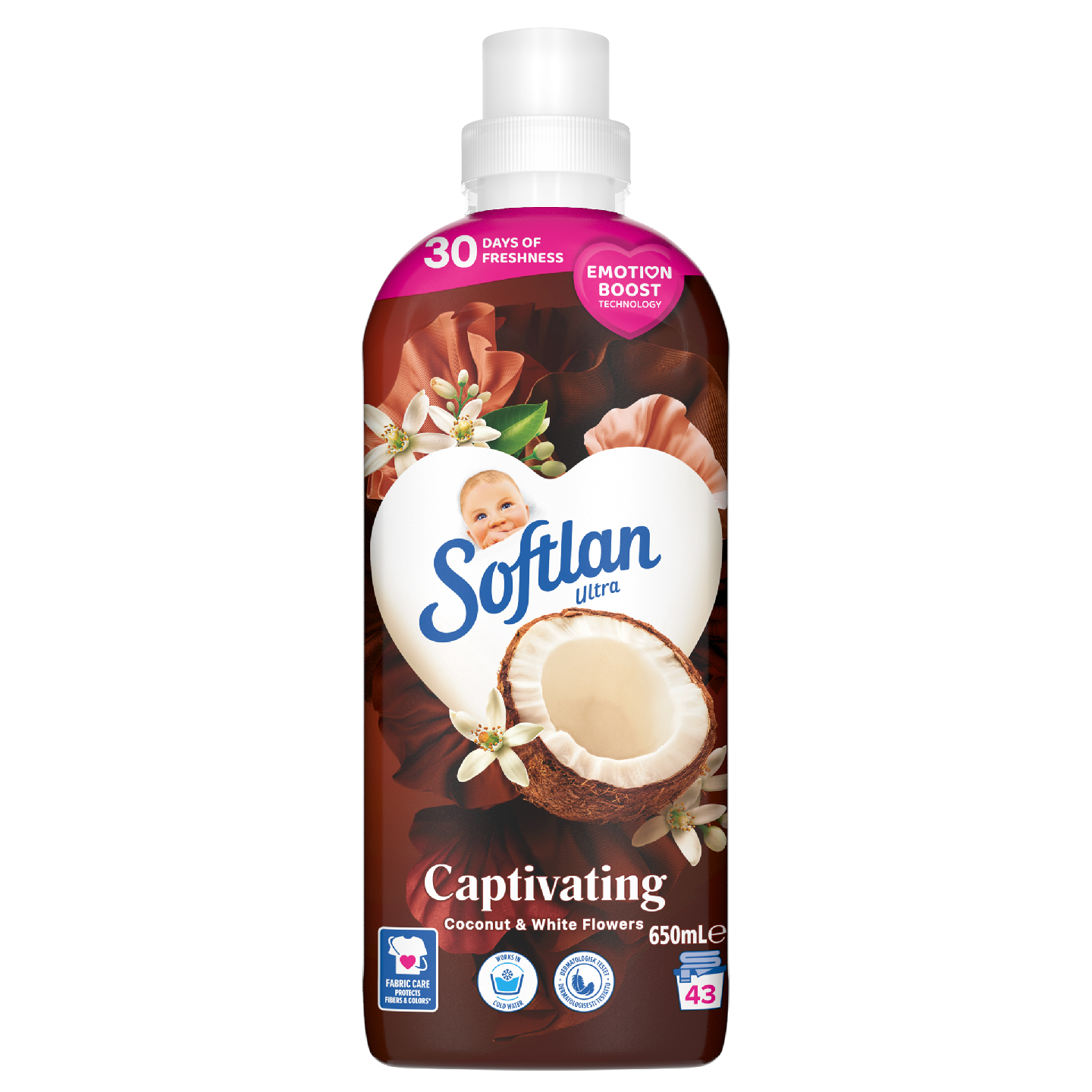 Softlan huuhteluaine 650ml Coconut & White Flowers