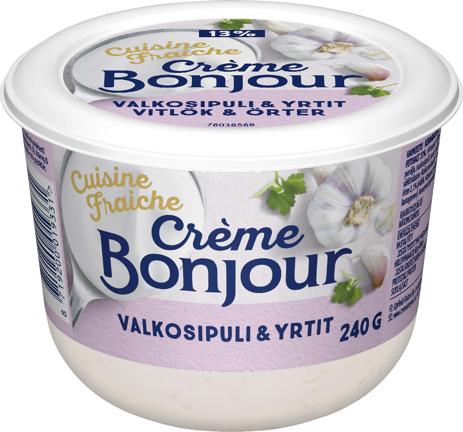 Creme Bonjour Cuisine fraiche 240g valkosipuli&yrtit hintoja 2,75€ |  