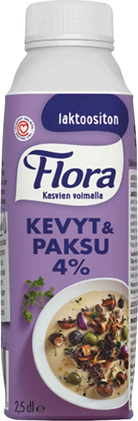Flora Ruoka kevyt & paksu 4% 2,5dl laktoositon