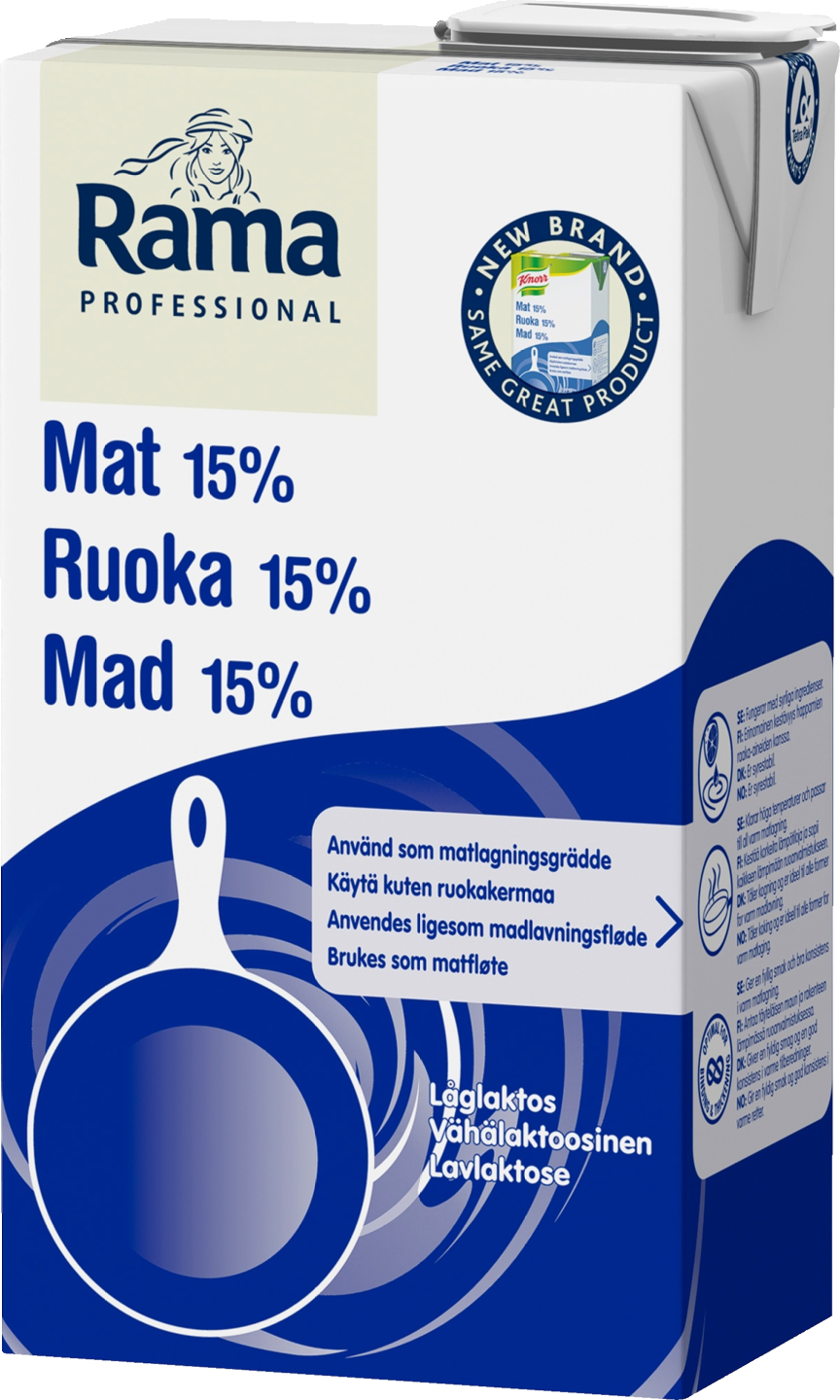 Rama Professional Ruoka vähälaktoosinen maitopohjainen kasviöljysekoite 15% 1l