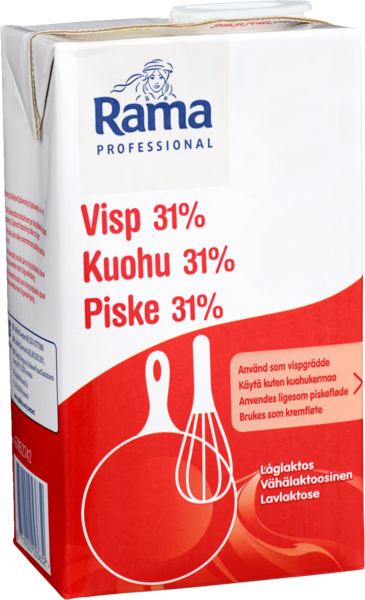 Rama Professional Kuohu vähälaktoosinen vispautuva maitopohjainen kasviöljysekoite 31% 1l